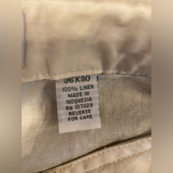 R.A.G. Men's Linen Pants/Trousers w/ back pockets and button+drawstring - 36x30 - Picture 4 of 4